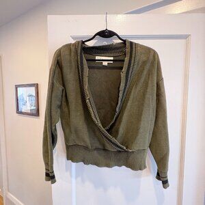 Distressed Open Front Sweater